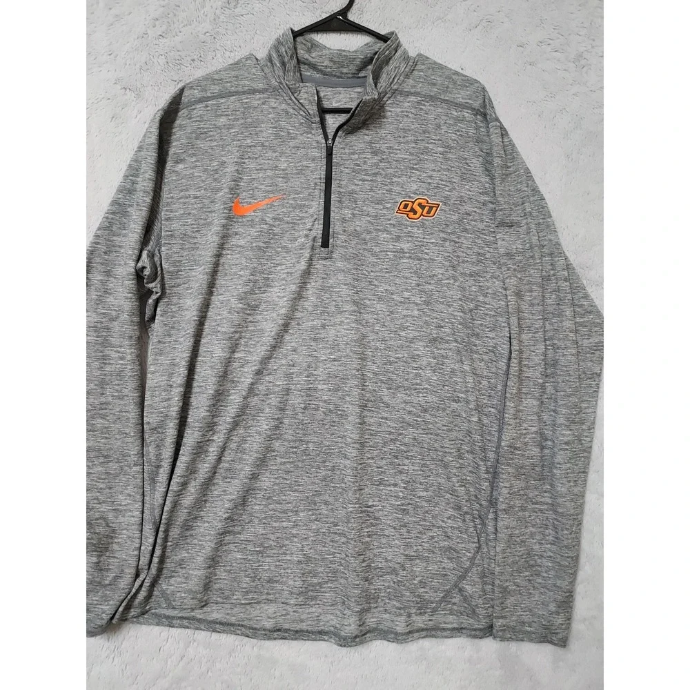 Oklahoma State University Pullover Mens XL  Nike Pullover OSU NCAA Gray Dri Fit